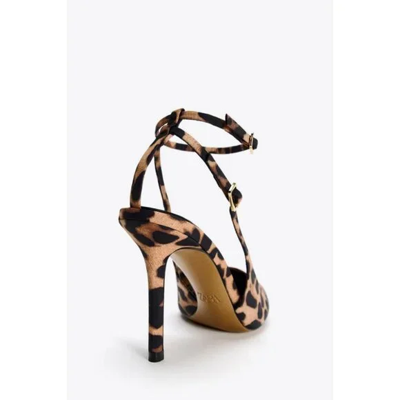 ZARA ANIMAL PRINT SLINGBACK HIGH HEELS - Picture 6 of 7